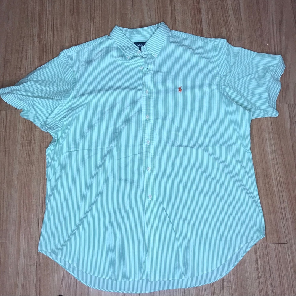 Polo by RALPH LAUREN Green Dressy Button Shirt 2XL